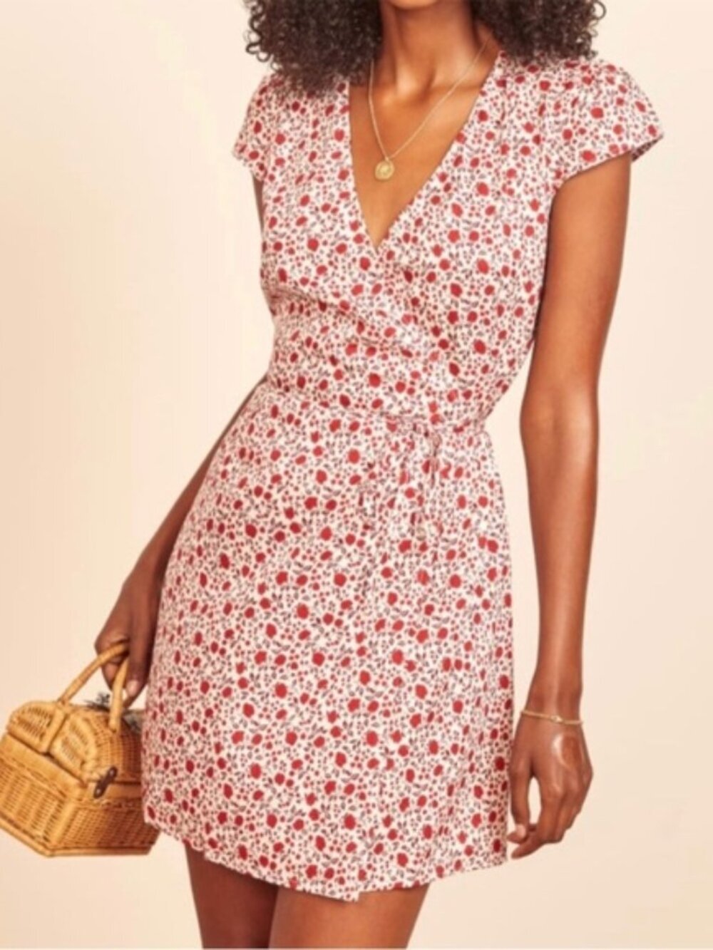Reformation Brianne Eden Floral Wrap Mini Dress NWT XL